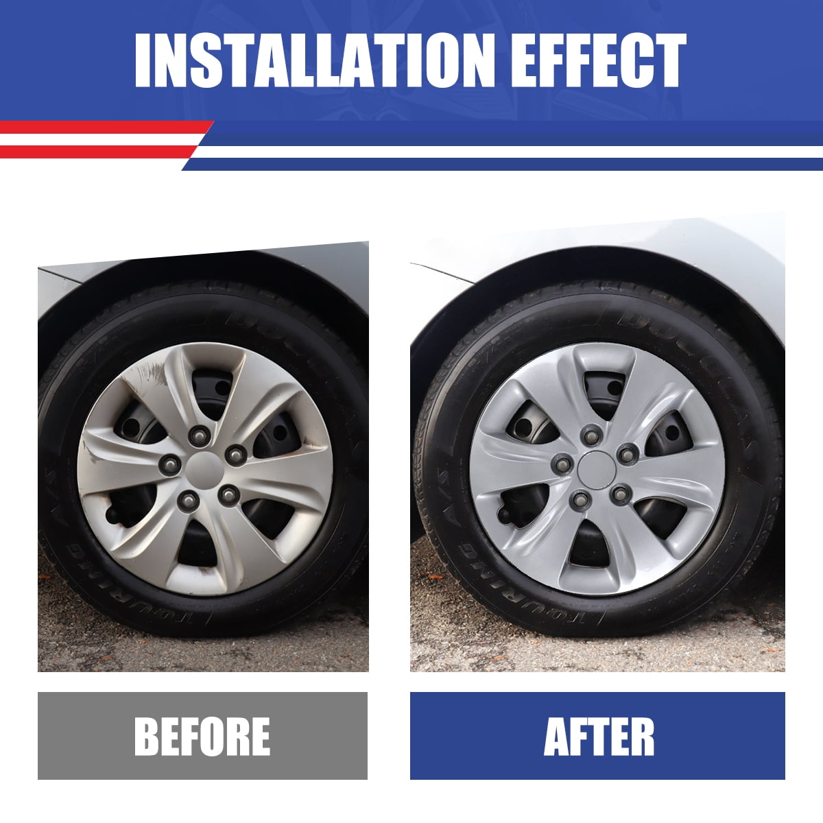 4Pcs 15 inch Hubcaps for Hyundai Elantra Sedan 2011-2016,Fit for Steel Wheel,Bolt-on Car Truck SUV Hub Cap,Lacquer