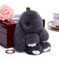 thumbnail image 1 of Bunny Keychain Cute Rex Rabbit Faux Fur Keychain Car Handbag Keyring, 1 of 3