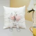 thumbnail image 5 of Wedding Pillow, Bearer Cushion, Vintage Holder, Bearer Pillow for Wedding , Proposal Ceremony Supplies Gift, Party , with 2pcs Flowers, 5 of 9