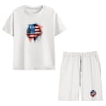 thumbnail image 6 of Amidoa Girls 2 Piece Outfits Summer Clothes Short Sleeve Floral Print Cotton T-Shirt and Shorts Casual Kids Clothing Sets White Size 6, 6 of 9