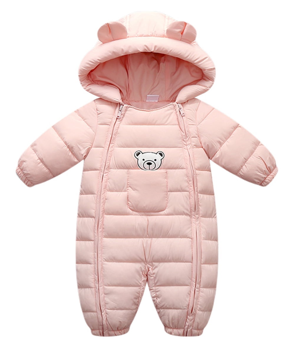 SYNPOS Baby Boy Girl Bear Hooded Puffer Snowsuit Newborn Winter ...