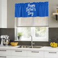 thumbnail image 4 of Happy Father's Day Curtain Valances for Windows, Kitchen Valance Window Treatments Panel 2 Pack, Blue Checkered Plaid Rod Pocket Short Curtains for Bathroom Bedroom 42 x 12 Inch, 4 of 8