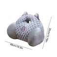 thumbnail image 2 of Grey Office Lumbar Support Cushion Cartoon Design Chair Back Pillow For Long Period Sitting 18.9X13.78 Inch, 2 of 7