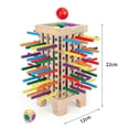 thumbnail image 3 of Torre de madera con 42 palitos, 6 bolas y dados. Juego de mesa educativo de matemáticas para el desarrollo de la motricidad fina. Regalo ideal para niños y niñas., 3 of 5