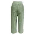 thumbnail image 5 of BKQCNKM Linen Pants Women, High Waisted Pants for Women, Drawstring Pants Women, Vacation Outfits for Women, Eyelet Pants for Women, Green XXL, 5 of 7