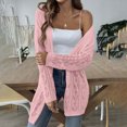 thumbnail image 2 of ibuvkizy Cardigan Sweaters for Women Loose Long Sleeved Breathable Cardigans Women's Solid Color Hollow Out Woven Sweater Without Buttons Conditioned Shirt Casual Jacket Cardigan, 2 of 9