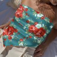 thumbnail image 5 of Head Scarf for Women,27.5 Inches Pioneer Colorful Flowers Square Like Head Scarf for Women,Silk Bandana Hair Wrap Neck Scarf for Women's, 5 of 6