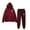 Wine, variant on Womens Sweatsuits 2 Piece Set Fleece Heart Print Zip Up Long Sleeve Hooded Pullover Tops and Pant Fall Fashion Clothes Airport Travel Pants Tracksuits