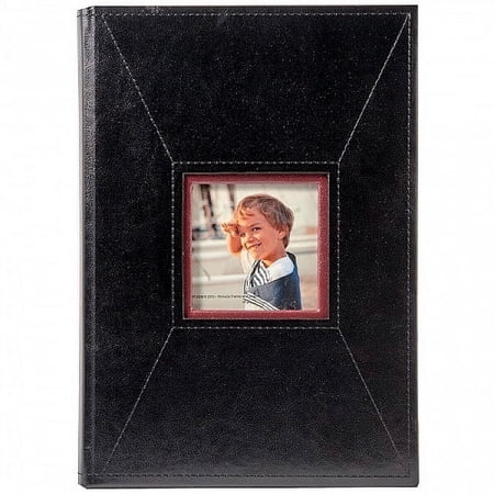 BLACK STITCHED Album by Pinnacle holds 240 80 3-up 4x6 5x7 photos - 4x6