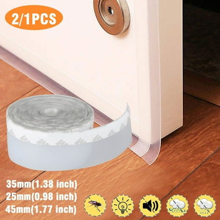 EEEKit Silicone Door Weather Seal, 16.4ft Door Bottom Weather Stripping Door Draft Blocker, Self Adhesive Tape Seal Fits Door Window...