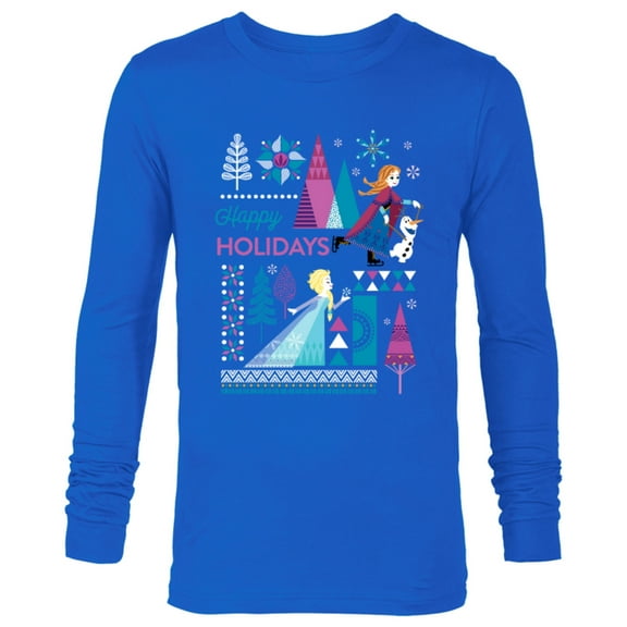 Disney Frozen Anna Elsa Olaf Happy Holidays - Long Sleeve T-Shirt for Men – Customized-Royal