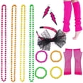 thumbnail image 1 of Conjunto De Accesorios De Disfraces De Fiesta De Lujo, Conjunto De Disfraces De Neón Para Mujeres Diadema De Encaje Collar Pendientes Pulseras Guantes Calentadores De Piernas sonducket  AP005900-00, 1 of 6