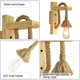 thumbnail image 4 of Lámpara de pared creativa para dormitorio, poste de madera maciza con luces rústicas para colgar en la pared, aplique de estilo industrial, accesorio de iluminación de cuerda de cáñamo de madera, 4 of 5