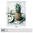 thumbnail image 4 of GOSMITH Flannel Throw Blanket Summer Decorations Retro Ink Painting Wood Background Colorful Pineapple 100x130cm 130x150cm 150x200cm White, 4 of 6