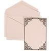 JAM Paper Wedding Invitation Set, Large, 5 1/2 x 7 3/4, Black Ornate Border Set, Black Card with White Envelope, 100/pack