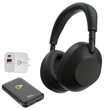 Sony WH-1000XM6 Wireless Noise Canceling Closed Back Over-Ear Headphones, Black  Power Bank   20W 2-Port USB Wall Charger