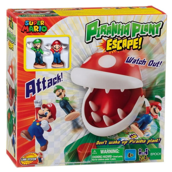 Epoch Games Super Mario Piranha Plant Escape! Tabletop Skill and Action Game with Collectible Super Mario Action Figures