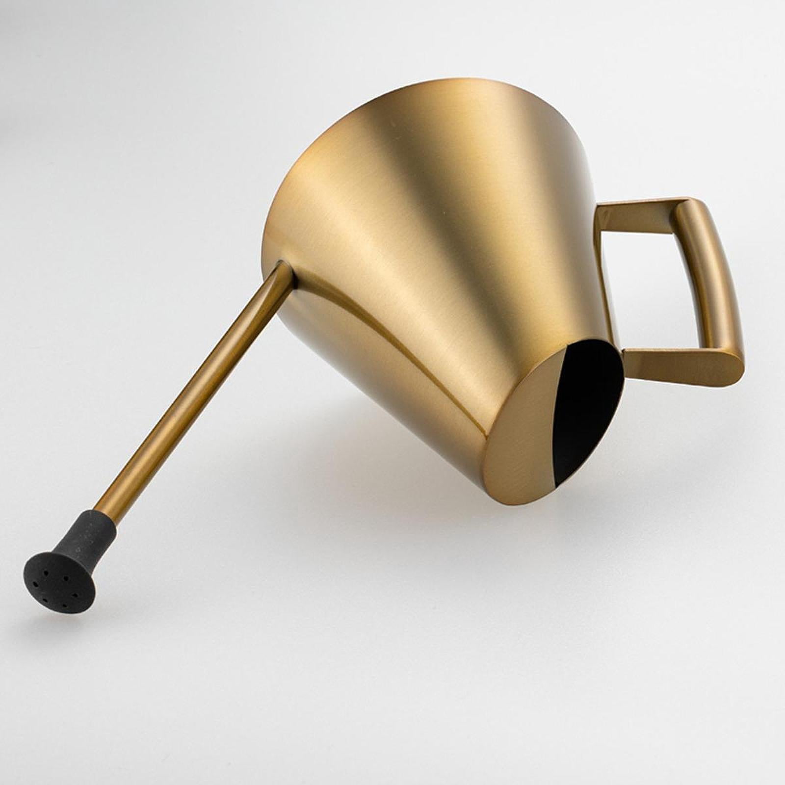 Aymzbd 900ml Watering Can Long Spout Sprinkler Head Planter Yard Lawn Backyard Planting Golden
