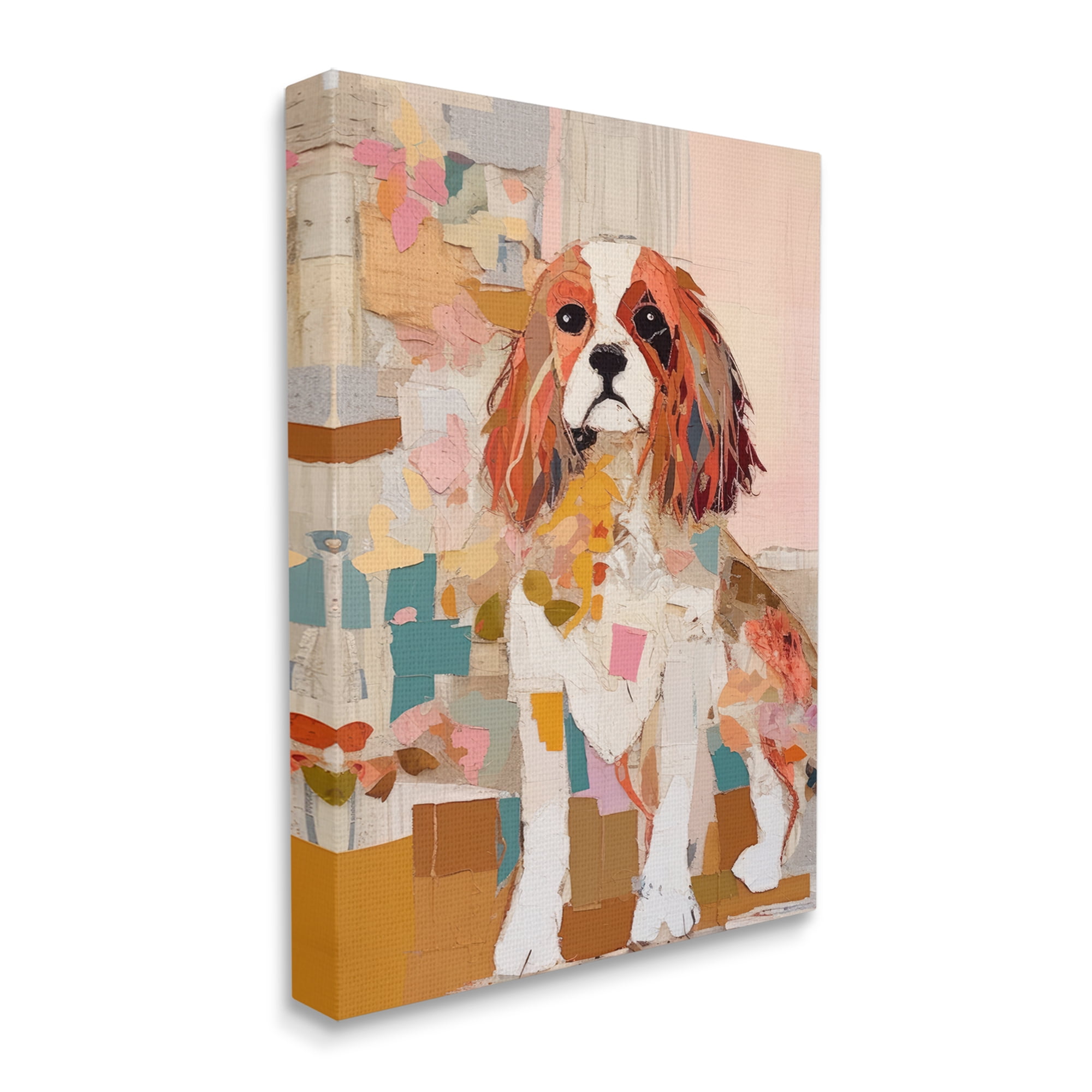 Stupell Industries Spaniel Dog Abstraction Animals & Insects Painting Gallery Wrapped Canvas Art Print Wall Art, 30 x 40