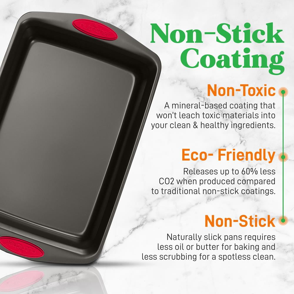 NutriChef 2-Piece Flexible Nonstick Black Coating Carbon Steel Baking Pan Set