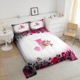 thumbnail image 4 of Erosebridal Letter Initial Bedding Sets Full with Comforter,Monogrammed Personalized Duvet Insert,Flower Decor,Reversible,3pcs, 4 of 8