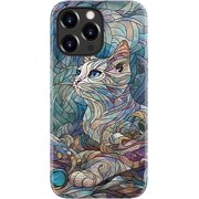 for iPhone 14 Pro Max Case - Wireless Charging Compatible - Dual-Layer Hard Shell + Silicone Cover - Shockproof Protective Phone Case with Stylish Designs for Women - an Abstract Ragdoll Cat