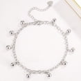 thumbnail image 4 of 925 Sterling Silver Jingle Bells Bead Chain Charm Bracelet/Anklet, Dual Purpose of Anklet & Bracelet - Up To 10.5" Inch - for Women, 4 of 5
