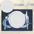 thumbnail image 3 of Ambesonne Party Place Mats Set of 4, Birthday 60 Stars, Standard Size, Navy Blue and Sky Blue, 3 of 6