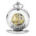 thumbnail image 3 of TSV Men's Mechanical Retro Pocket Watch, Classic Mechanical Movement Pocket Watch with Chain, 3 of 7