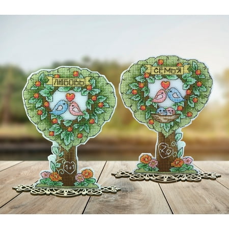 UPC: 4823069642426 | T-69C Counted cross stitch kit Crystal Art Amulets. Family tree