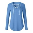 thumbnail image 4 of EIMELI Haut Imprimé à Manches Longues Couleur Unie pour Femmes Rose m, 4 of 4