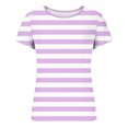 thumbnail image 4 of Xuyuer Print Fitted Pencil Top - Women's Casual Unstructured Round Neck Short Sleeve Shirt Matching Set for Office Chic Ensembles, Dinner Date Nights & Modern Separates Wardrobe Styling, 4 of 5