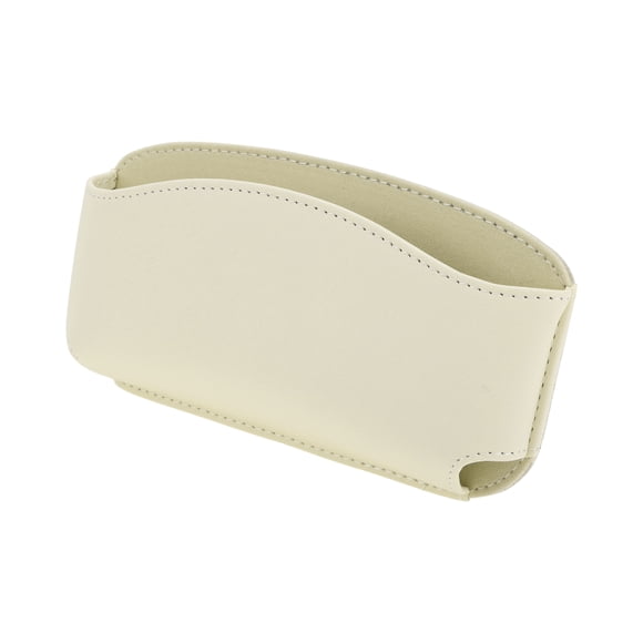 Estuche para Gafas de Sol de Coche Unique Bargains Soporte Universal para Gafas de Almacenamiento Cuero Sintético Suave Adhesivo Beige 18.8x3cm 1 Pcs