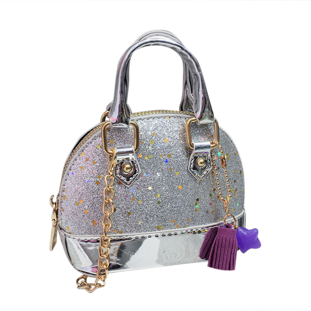 Dukars Little Girls' Sequins Handbags Princess Crossbody Bag Mini Satchel Gifts For Girls Toddler Kids 
