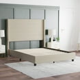 thumbnail image 3 of EMMA + OLIVER Queen Size Wingback Modern Platform Bed, Beige, 3 of 12