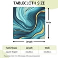 thumbnail image 2 of Teal and Gold Marble Splatter Pattern Square Fitted Tablecloth with Elastic Edge,Square Table Cover,Washable Elastic Table Cover for Home Kitchen Party Decor 34"x34", 2 of 6