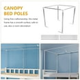 thumbnail image 2 of Sturdy Stainless Steel Canopy Bed Frame for Home Use with Smooth Silver Finish Fits 2m Beds, 2 of 8