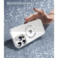 thumbnail image 3 of Magnetic Glitter Case Designed for iPhone 13 Pro Max Case with Full Camera Protection and Strongest Magnetism, Soft TPU Plating Luxury Sparkly Shockproof Slim Case for Women Girls - Silver, 3 of 12