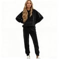 thumbnail image 5 of longantii Velour Lounge Sets for Women 2 Piece Velvet Tracksuits Jogging Hoodie Sweatsuits Soft Sports Leisure Jogger Outfit Black S, 5 of 5