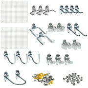 Triton Products Polypropylene Pegboard & Hook Assortment, Two Pegboards and 22 Steel Hooks