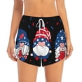 thumbnail image 2 of Gukieu Gnome Independence Day Print Women's Sports Shorts with Drawstring Elastic Waistband for Running, Yoga, Fitness-X-Large, 2 of 7