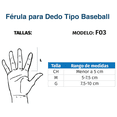 thumbnail image 5 of Férula De Aluminio Semirrígida Tipo Baseball Dedo Tynor F03, 5 of 5