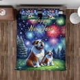thumbnail image 4 of Happy New Year Bulldog Family Cheer Winter Midnight Firework Quilt Bedding Set Dog Lover Gifts Idea 1 Blanket Bed Cover 2 Pillowcases - 02025, 4 of 5