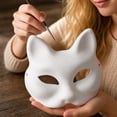 thumbnail image 5 of Unfinished White Eye Mask, Masquerade Mask for Student, Carnival Mask for Student, Halloween Craft Kits, 8X4 Inch Blank Diy Paper Pulp Mask, Smooth Blank Surface for Painting,, 5 of 7