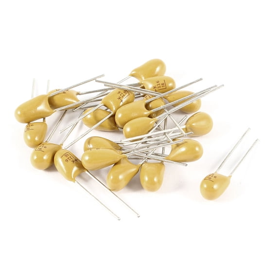Unique Bargains 20 x 22uF 16V 2 Pin 2.5mm Pitch Radial Tantalum Bead Capacitors Yellow