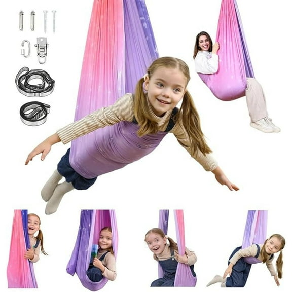 Sensory Swing for Kids & Adults, Double Layer Therapy Cuddle Swing, Holds up to 300lbs