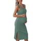 thumbnail image 2 of Ekouaer Women's Maternity Dress Rib Knit Sleeveless Tank Side Slit Bodycon Dresses Pregnancy Clothes S-XXL, 2 of 5