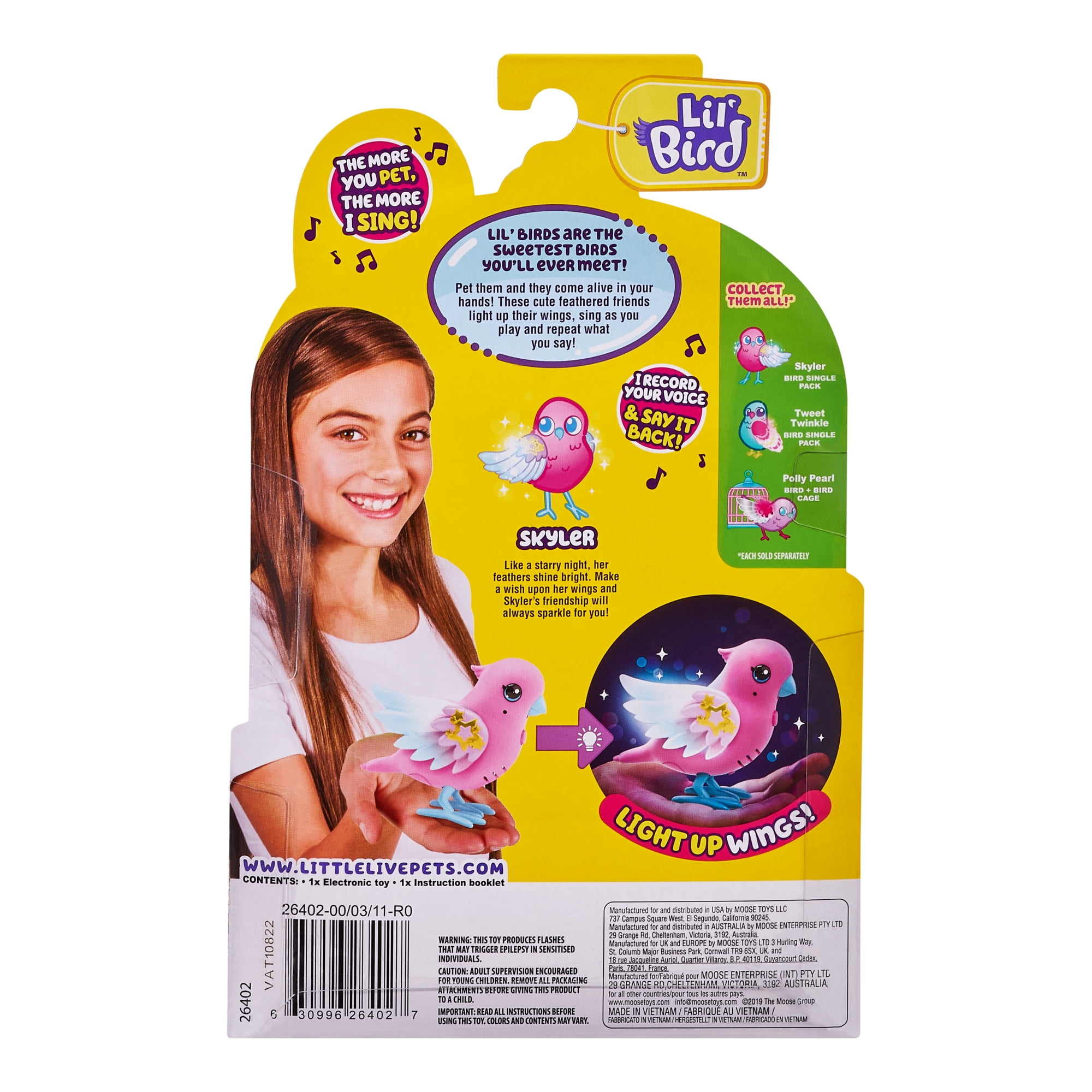 Buy Little Live Pets, Lil' Bird Skyler, Interactive Toy Bird, 20