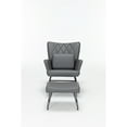 thumbnail image 3 of Tcbosik Modern Upholstered Rocking Chair with Ottoman - Glider Rocker with High Back - Comfy Reading Chair for Living Room Bedroom - Grey, 3 of 8