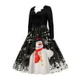 thumbnail image 2 of Gvmfive Women Vintage Christmas Swing Dress Long Sleeve Party Skater Dress Plus Size, 2 of 4